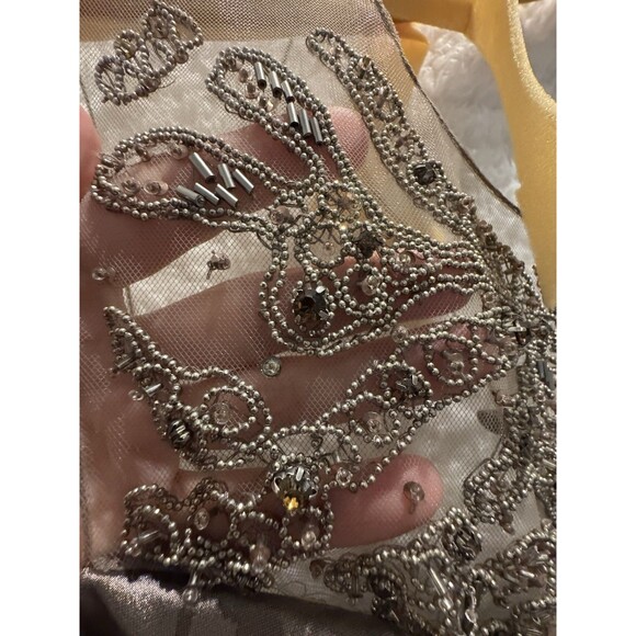 Teri Jon By Rickie Freeman Size 8 Bronze Taupe Evening Gown Mermaid Designer - Picture 11 of 14